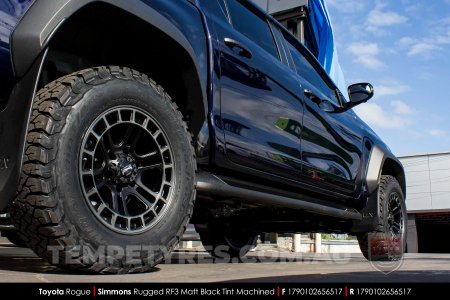 17x9.0 Simmons RUGGED RF3 Matt Black Tint Machined on Toyota Hilux