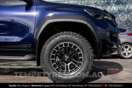 17x9.0 Simmons RUGGED RF3 Matt Black Tint Machined on Toyota Hilux