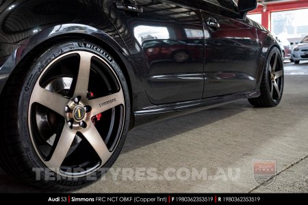 19x8.0 19x9.0 Simmons FR-C Copper Tint NCT on Audi S3