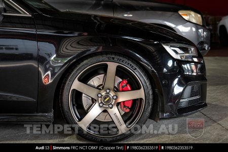 19x8.0 19x9.0 Simmons FR-C Copper Tint NCT on Audi S3