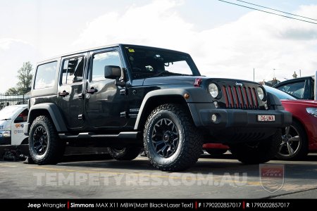 17x9.0 Simmons MAX X11 MBW on Jeep Wrangler