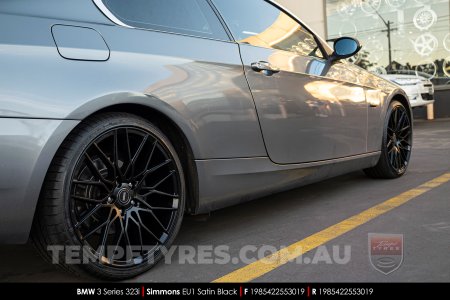 19x8.5 Simmons EU1 Satin Black on BMW 3 Series