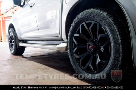 20x9.0 Simmons MAX X11 MBW on Mazda BT50