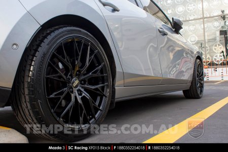 18x8.0 SC Racing XF015 Black on Mazda 3
