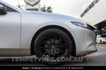 18x8.0 SC Racing XF015 Black on Mazda 3