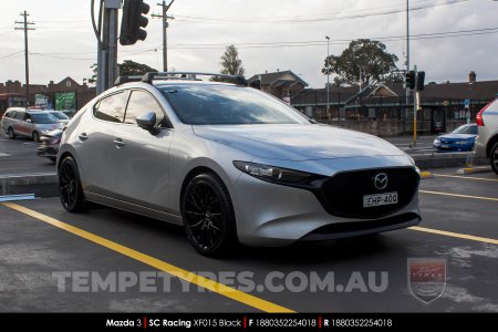 18x8.0 SC Racing XF015 Black on Mazda 3