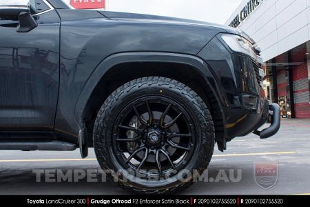 20x9.0 Grudge Offroad F2 Enforcer Satin Black on Toyota Landcruiser