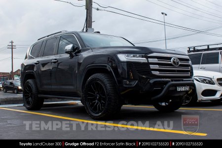 20x9.0 Grudge Offroad F2 Enforcer Satin Black on Toyota Landcruiser