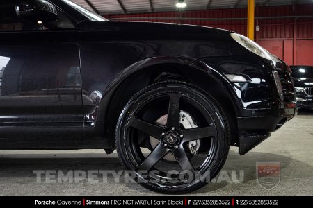 22x9.5 Simmons FR-C Full Satin Black NCT on Porsche Cayenne