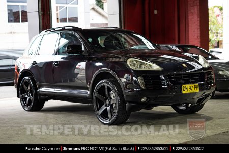 22x9.5 Simmons FR-C Full Satin Black NCT on Porsche Cayenne