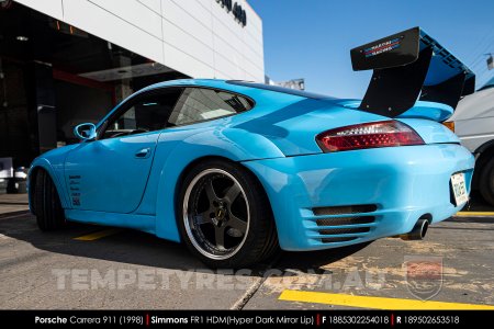 18x8.5 18x9.5 Simmons FR-1 Hyper Dark on Porsche Carrera