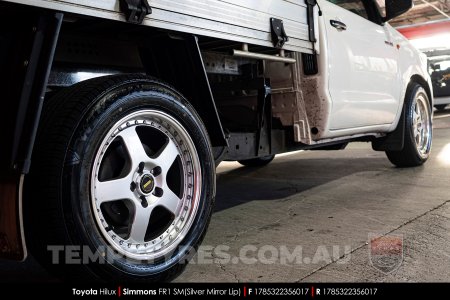 17x8.5 17x9.5 Simmons FR-1 Silver on Toyota Hilux