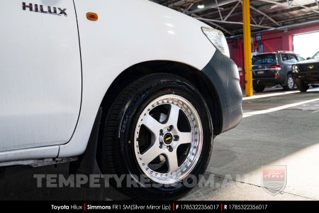 17x8.5 17x9.5 Simmons FR-1 Silver on Toyota Hilux