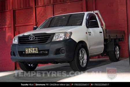 17x8.5 17x9.5 Simmons FR-1 Silver on Toyota Hilux