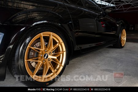 18x8.5 SC Racing DX249 Gold on Mazda RX8
