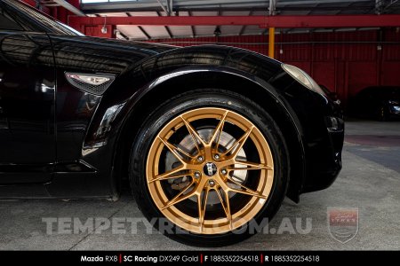 18x8.5 SC Racing DX249 Gold on Mazda RX8