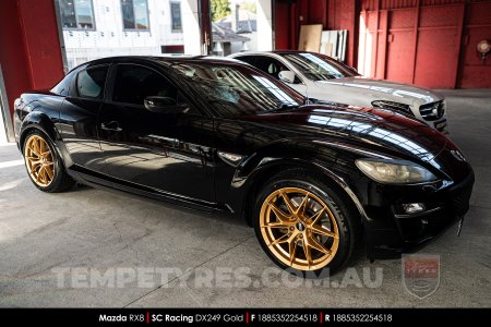 18x8.5 SC Racing DX249 Gold on Mazda RX8