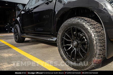 20x9.0 Grudge Offroad F2 Enforcer Satin Black on Mazda BT50