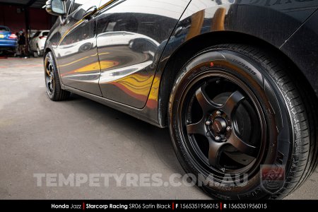 15x6.5 Starcorp Racing SR06 Satin Black on Honda Jazz