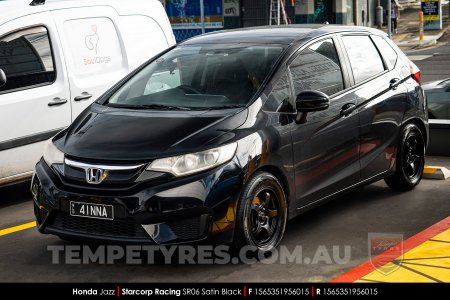 15x6.5 Starcorp Racing SR06 Satin Black on Honda Jazz