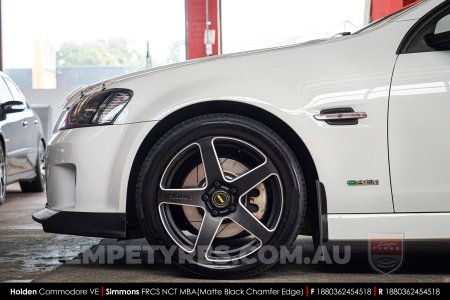 18x8.0 18x9.0 Simmons FR-CS Matte Black Chamfer Edge on Holden Commodore VE