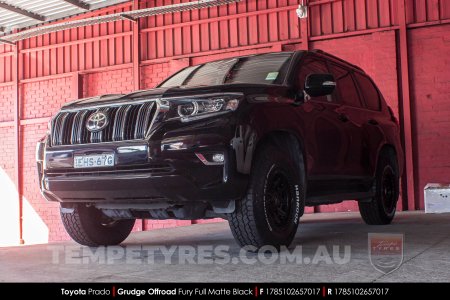 17x8.5 Grudge Offroad F1 Fury Matte Black on Toyota Prado