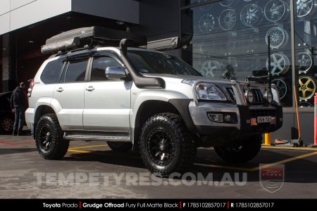 17x8.5 Grudge Offroad F1 Fury Matte Black on Toyota Prado