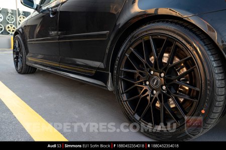 18x8.0 Simmons EU1 Satin Black on Audi S3