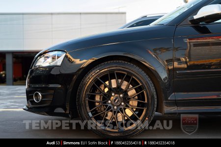 18x8.0 Simmons EU1 Satin Black on Audi S3
