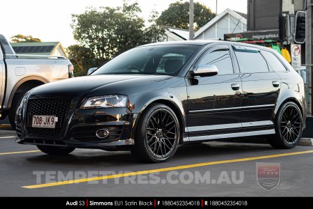 18x8.0 Simmons EU1 Satin Black on Audi S3