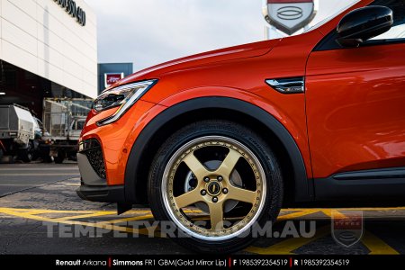 19x8.5 19x9.5 Simmons FR-1 Gold on Renault Arkana