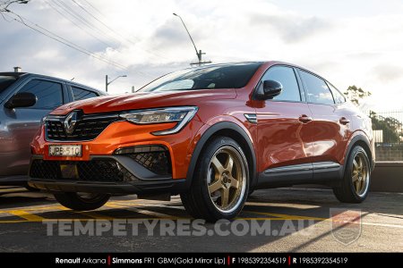 19x8.5 19x9.5 Simmons FR-1 Gold on Renault Arkana