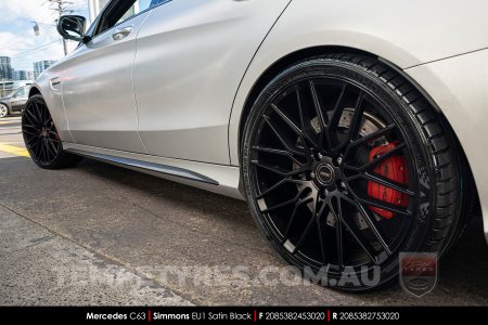 20x8.5 Simmons EU1 Satin Black on Mercedes C-Class