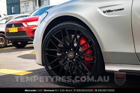 20x8.5 Simmons EU1 Satin Black on Mercedes C-Class