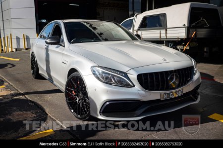 20x8.5 Simmons EU1 Satin Black on Mercedes C-Class