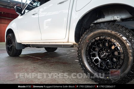 17x9.0 Simmons Rugged Extreme Satin Black on Mazda BT50