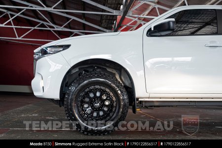 17x9.0 Simmons Rugged Extreme Satin Black on Mazda BT50