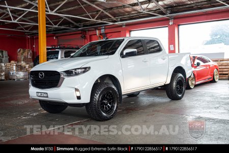 17x9.0 Simmons Rugged Extreme Satin Black on Mazda BT50