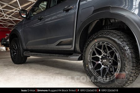 18x9.0 Simmons Rugged R4 Black Tinted on Isuzu D-Max