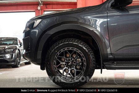 18x9.0 Simmons Rugged R4 Black Tinted on Isuzu D-Max