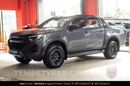 18x9.0 Simmons Rugged R4 Black Tinted on Isuzu D-Max