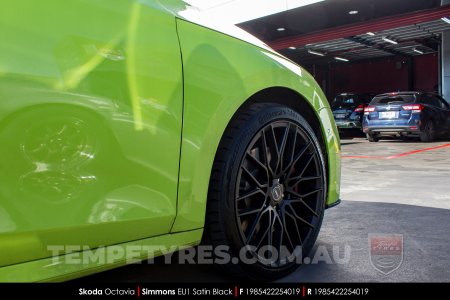 19x8.5 Simmons EU1 Satin Black on Skoda Octavia