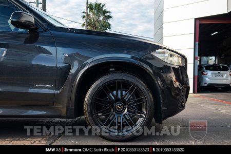 20x8.5 20x10 Simmons OMC Satin Black on BMW X5