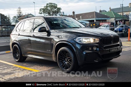 20x8.5 20x10 Simmons OMC Satin Black on BMW X5