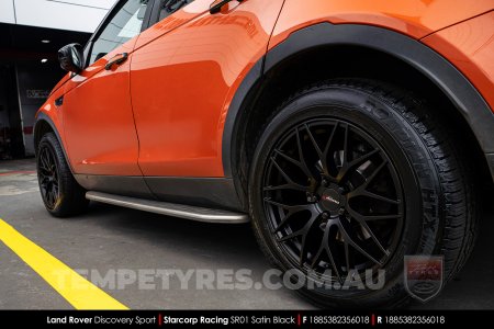 18x8.5 Starcorp Racing SR01 Satin Black on Land Rover Discovery Sport