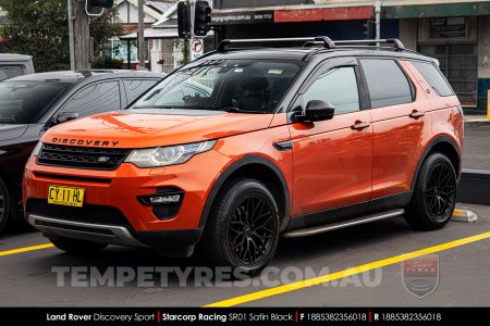 18x8.5 Starcorp Racing SR01 Satin Black on Land Rover Discovery Sport