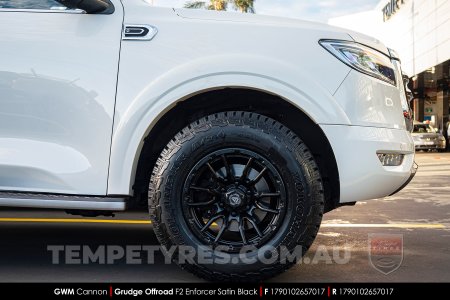 17x9.0 Grudge Offroad F2 Enforcer Satin Black on Great Wall Cannon