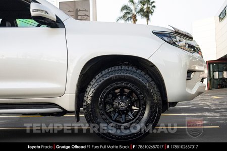 17x8.5 Grudge Offroad F1 Fury Matte Black on Toyota Prado