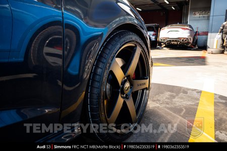 19x8.0 19x9.0 Simmons FR-C Matte Black NCT on Audi S3