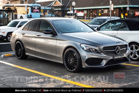 20x8.5 4612 Matt Black Lip Polished on Mercedes C-Class